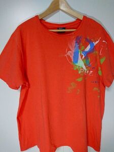 ☆POLO Ralph Lauren ラルフローレン カスタムFIT Tシャツ プリント US レディース【XL】サーモンピンク コットン 古着　　　　　◆81278◆