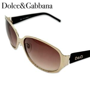 DOLCE＆GABBANA　ドルチェ&ガッバーナ DD サングラス メガネ 眼鏡 ゴールド ブラウン 茶 金