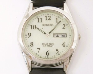 ♪hatc3210-1 507 CITIZEN シチズン REGUNO レグノ E101-K005299 白文字盤 ソーラー デイデイト メンズ 腕時計 腕周り約19.5cm 稼働