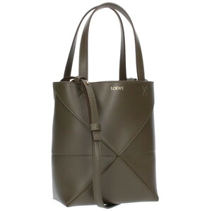 ロエベ LOEWE PUZZLE FOLD TOTE MINI A657V25X01 シャイニーカーフトートバッグ 中古 SB01