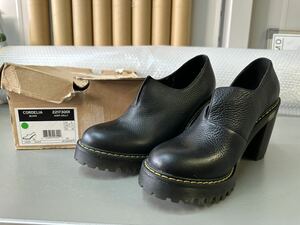 5P15 未使用 Dr Martens ドクターマーチン CORDELIA 22173001 AUNT SALLY コーデリア レザー シューズ ヒール ショートブーツ ブラック 