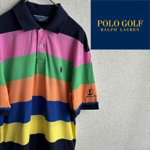 POLO RALPHLAUREN GOLF マルチカラー　ボーダー　ポロシャツ　S ポロラルフローレン　ゴルフ　半袖