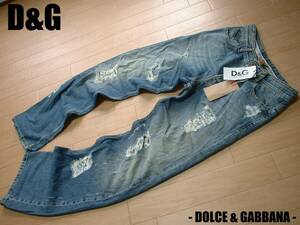 売り切り新品タグ付きD&G by DOLCE & GABBANAジーンズ未使用W34正規ドルチェアンドガッバーナSUPERドルガバ90sビンテージデニムパンツ