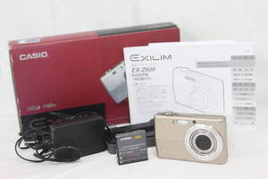 【返品保証】 【元箱付き】カシオ Casio Exilim EX-Z600 ゴールド 3x バッテリー チャージャー付き コンパクトデジタルカメラ v8745