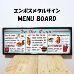 ブリキ看板 MENU BOARD メタルサイン アンティーク かわいい レトロ