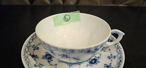 ｈ504ロイヤルコペンハーゲン525-656　カップ＆ソーサー⑥　Blue Fluted Half Lace Teacup with Saucerバラ売りです。