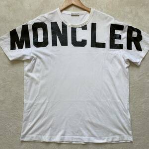 【極美品・最高峰】 MONCLER モンクレール メンズ 半袖 Tシャツ トップス カットソー ビッグロゴ ホワイト Lサイズ