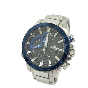 【1円】CASIO カシオ EQB-800 EDIFICE エディフィス レースラップクロノグラフ ソーラー腕時計 シルバー系 [240101230171]