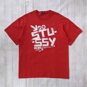 STUSSY/ステューシー/落書きロゴTシャツ/両面プリント/希少サイズXL/ゆったりシルエット