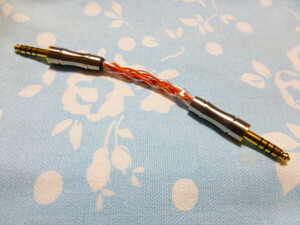 4.4mm5極 - 4.4mm5極 ライン入力 (GND有) オーグライン +pt 撚り線 + ALO SXC Cryo 24awg 八芯 ブレイド編 +1 トープラ販売 非磁性 金＋金