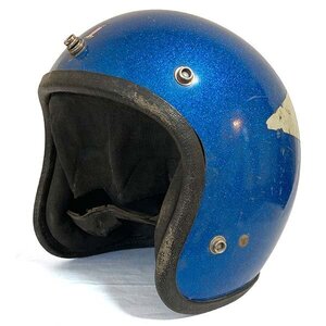 ハーレーダビッドソン 純正 ジェット ヘルメット モデルＡ ブルーラメ Lサイズ Harley Davidson Helmet MODEL A 観賞/コレクション/装飾用