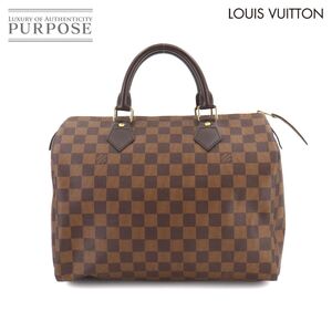 新品同様 ルイ ヴィトン LOUIS VUITTON ダミエ スピーディ 30 ハンド バッグ エベヌ ブラウン N41531 ゴールド 金具 Speedy 30 90249185