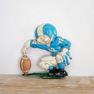 1976年 U.S. ヴィンテージ Homco Football 壁掛け / アメリカンフットボール アートデコ 壁面ディスプレイ 置物 #506-039-537