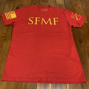 沖縄 米軍放出品 US GRUNT STYLE Tシャツ オシャレ ファッション 古着 ビンテージ LARGE RED (管理番号FG23)