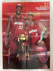 NBAポスター ドウェイン・ウェイド＆シャキール・オニール　HOOP 2006年9月号別冊付録 B2サイズ(約50cm×約70cm) ※反対面はウェイド(USA)