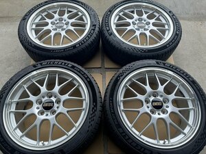 ガリ傷無し 4本 ★ BBS RG-R 7.5J +45 5H-114.3 鍛造 軽量 ★ 2023年製造 ミシュランパイロットスポーツ5 225/45R18 レヴォーグ プリウスα