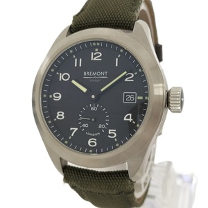 BREMONT ブロードソード メンズ 腕時計 自動巻き SS レザー キャンバス ブラック文字盤 WR 10ATM