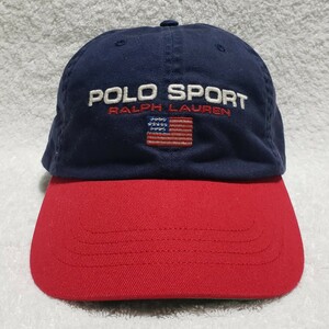 レア POLO SPORT CAP RALPH LAUREN ポロスポーツ キャップ 刺繍 帽子 RLX RRL アールエルエックス 90s RL92 BEAR SNOW BEACH VINTAGE USA