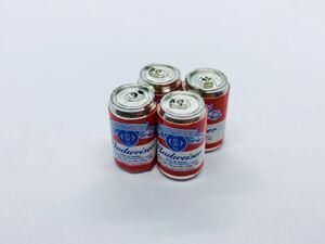 ミニチュア 缶ビール 4本セット 検索→リーメント ドールハウス シルバニア リカちゃんままごと 食玩 ぷちサンプル バドワイザービール10