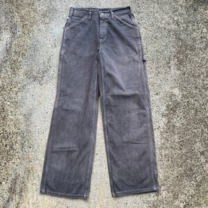 【W28】Polo Jeans デニム ペインターパンツ 後染め グレー■ビンテージ オールド アメリカ古着 レディース ローライズ ポロジーンズ