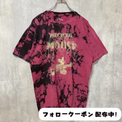 古着 used　Disney　ディズニー　Mickey Mouse　ミッキー　半袖プリントTシャツ　タイダイ柄　赤　黒　レトロ　