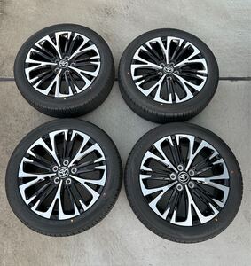 新品 新車外し アルミホイールアルミタイヤセット 4本セッ 215/50R18 18インチ TOYOTA バリ溝 DUNLOP ダンロップ エナセーブ