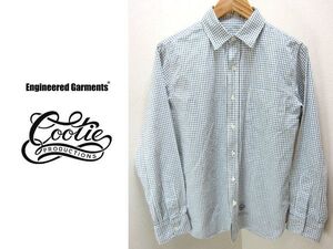 COOTIE ★ Engineered Garments ワークシャツ 格子 チェック ホワイト 長袖 シャツ S相当 アメカジ クーティー エンジニアドガーメンツ●BC