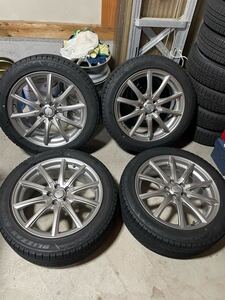 ¥1円スタート人気ブリヂストンスタッドレス215/50R17VRX3 21年モデルアルミホイール付き本州送料無料！インプレッサ　レガシィなど