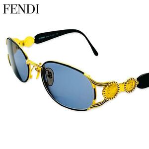 FENDI　フェンディ 度入り サングラス メガネ 眼鏡 ブラック ゴールド レディース 金