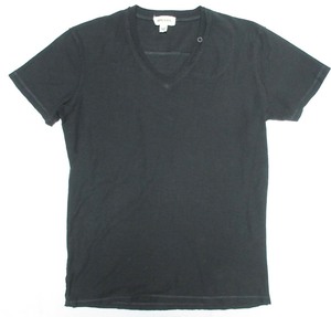 ディーゼル DIESEL Vネック 切りっ放し加工デザイン 半袖カットソー Tシャツ ブラック 黒