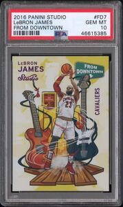 2016 Panini Studio LeBron James From Downtown FD7 PSA10 NBA Case Hit SSP レブロンジェームズ　ケースヒット　キャバリアーズ　