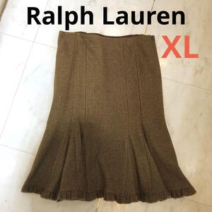 ★未使用に近い★Ralph Lauren フレアスカート ツイード　XL