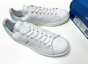 デッド!! 希少!! 17年 adidas STAN SMITH スタンスミス レザー ホワイト アクア 白 × 水色 天然皮革 us 9 / 27 ㎝ 箱付き