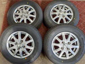 J1F4886■145/80R12 74S　4本価格　YOKOHAMA BluEarth-ES ES32　WEZEN　新品アルミ 新品タイヤ 送料無料 夏 ’22年 12×3.5J +45 PCD100