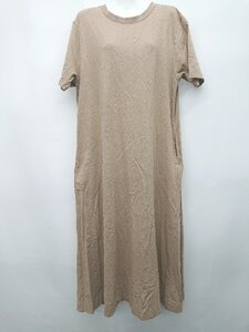 ◇ MUJI 無印良品 ムジルシ カジュアル Tシャツ 半袖 ロング ワンピース サイズM～L ブラウン レディース P