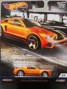 ホットウィール 14 FORD CUSTOM MUSTANG 橙 フォード マスタング ミニカー マッスルカー MUSCLE CAR METAL/METAL RealRiders HOT WHeeLs