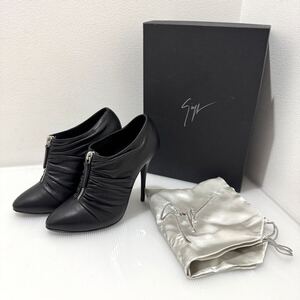 D(0120g7) GIUSEPPE ZANOTTI DESIGN ジュゼッペザノッティデザイン ブーツ ピンヒール ヒール ブラック 黒系 サイズ34.5 