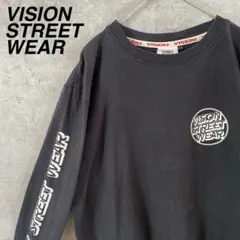 VISION STREET WEAR ロンt 長袖カットソー  黒Mメンズ　a1