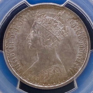 高鑑定1872 英国 ゴシックフローリン PCGS MS63+ ゴチックFlorinビクトリア女王 イギリス ロイヤルミント アンティークコイン 銀貨