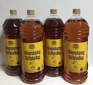 送料無料 4本セット suntory サントリー 角 角瓶 WHISKY ウイスキー モルト、グレーン 40% 4000ml 4L 4本セット ペットボトル