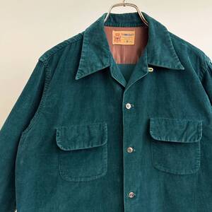 希少《 Good Condition / TOWNCRAFT 》50s 美品【 タウンクラフト デラックス グリーン M コーデュロイ ボックスシャツ ビンテージ 】