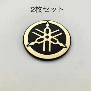 ヤマハ 音叉マーク エンブレム 立体 ４５ｍｍ ゴールド 2枚セット