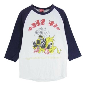 STUDIO D’ARTISAN ステュディオダルチザン プリント カットソー ベースボール Tシャツ ネイビー系 M【中古】