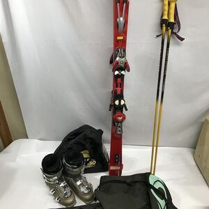 スキー用品一式 ブーツ 板 SALOMON SANMARCO ストック ブーツ 24~24.5センチ　板の長さ158センチ レディース 櫻D1105-29