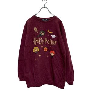 Harry Potter キャラクター プリントスウェット トレーナー 160 キッズ ワイン ハリーポッター 裏起毛 古着卸 アメリカ仕入 a606-5108