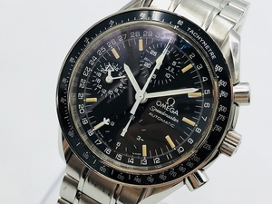 稼働品 OMEGA オメガ スピードマスター マーク40 3520.50 AT 自動巻 クロノグラフ 黒文字盤 メンズ 腕時計