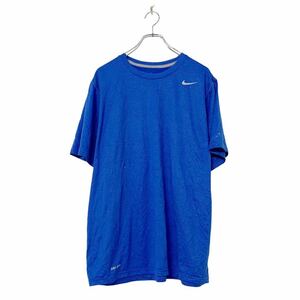 NIKE 半袖 ロゴ プリント Tシャツ XL ブルー ナイキ　DRI-FIT 無地 胸元 シンプル ビッグサイズ 古着卸 アメリカ仕入 a508-5616