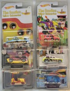 Hot Wheels The Beatles Yellow Submarine Set of 6: Fast Felion, Morris Mini, 1:64 海外 即決