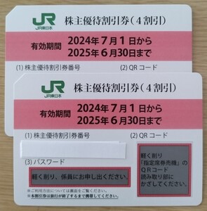 JR東日本株主優待券（２枚） Ⅰ