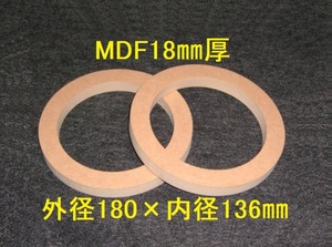 【SB11-18】MDF18mm厚バッフル2枚組 外径180mm×内径136mm